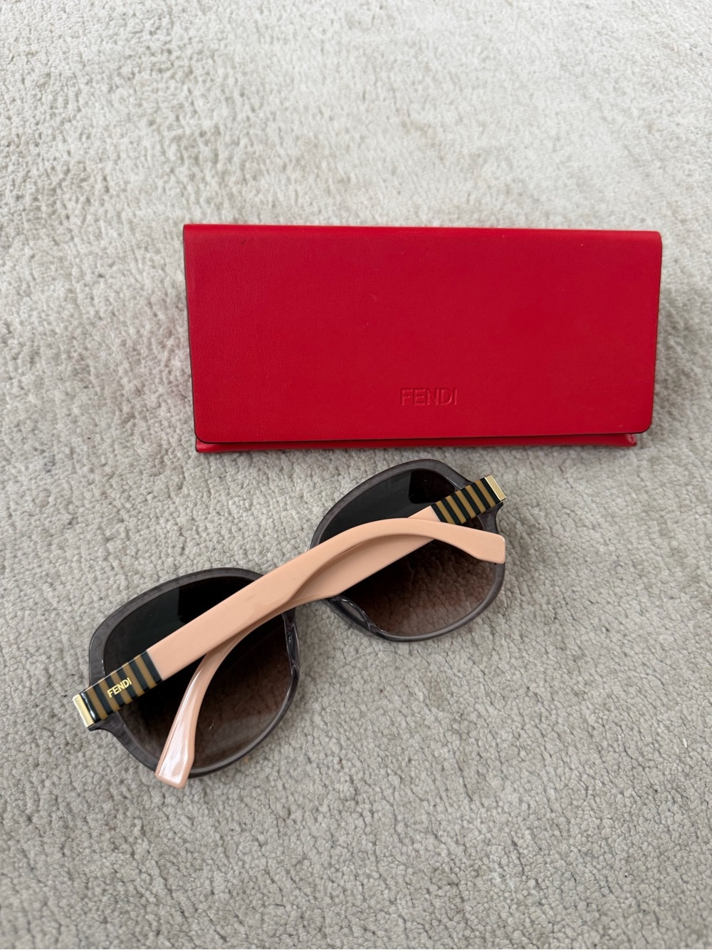 Fendi Beige Temple Arms with Black Gradient Lenses Sunglasses